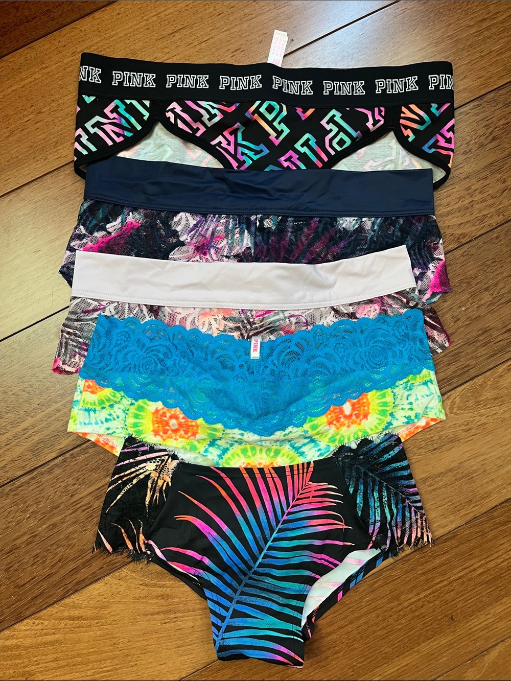 Lot of 5 NWT PINK Low Rise Hipster Style Underwear